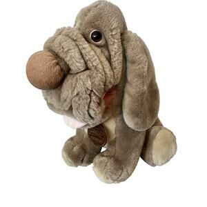 Vintage Ganz Wrinkles 1981 Dog Plush Toy Stuffed Animal Medium Brown 10" Puppy